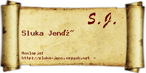Sluka Jenő névjegykártya