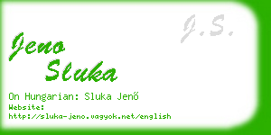 jeno sluka business card